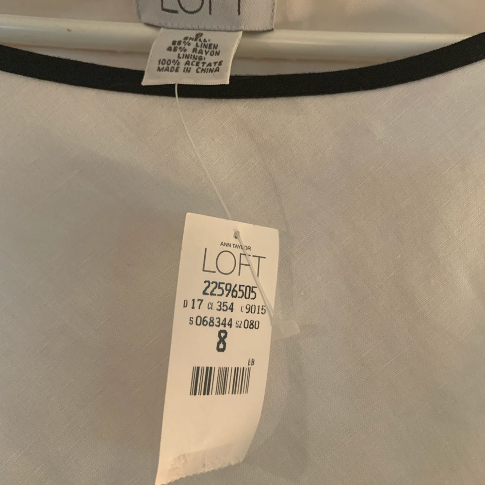 White linen dress with lining never worn